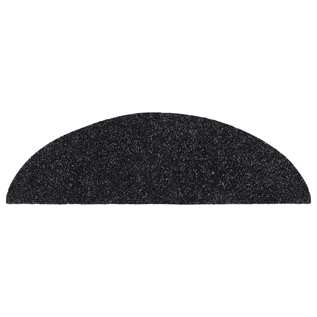 Samoprzylepne maty na schody, 30 sztuk, 56 x 17 x 3 cm, czarne, półokrągłe, antypoślizgowe, nadają się do prania, ochrona przed hałasem, ochrona przed zarysowaniami, dla zwierząt domowych