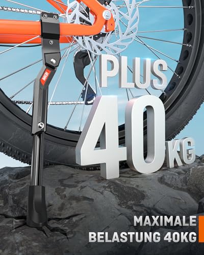 HENMI Fahrradständer 24-29 Zoll Plus, Hinterbauständer rutschfest Seitenständer Fahrrad Höhenverstellbar für Mountainbike, Trekkingrad, Rennrad, Cityrad