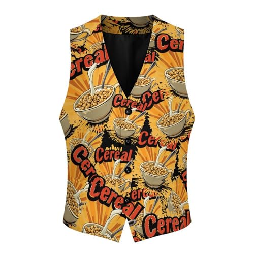 Cereal Trendy Vest Suit for Men V Neck Formal Dress Waistcoat Vests Business Slim Fit3