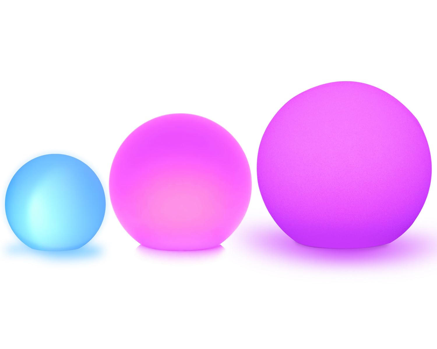 Mr Go 8-inch LED Ball Light 12-in and 16-in Ball Light Bundle Remote Control 16 RGB Colors 4