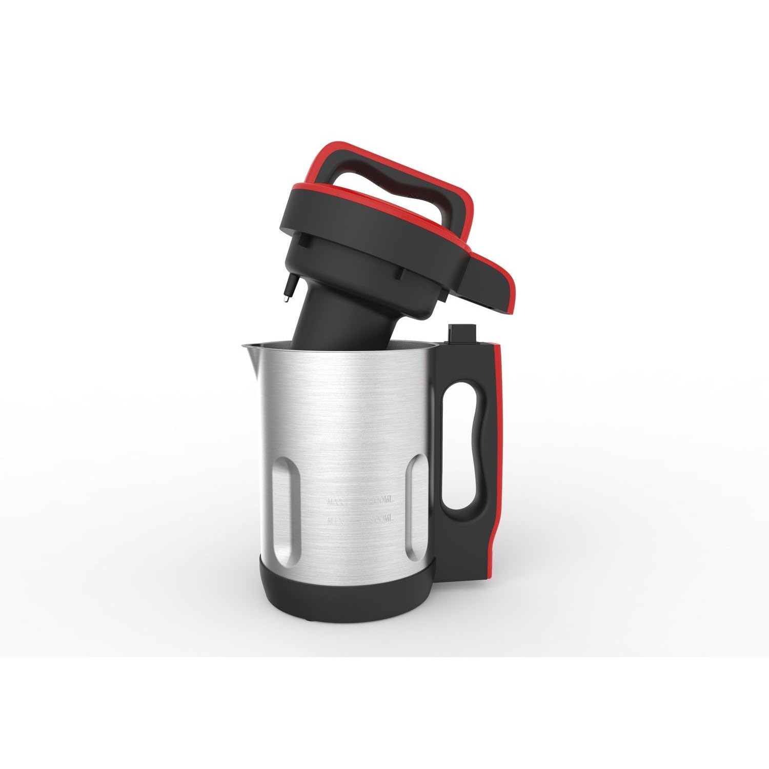 Blender Chauffant - Techwood TSM-1655 - Capacite 1.6L Soupe Veloute Compote Maintien au Chaud 1000W Inox - Coloris Rouge