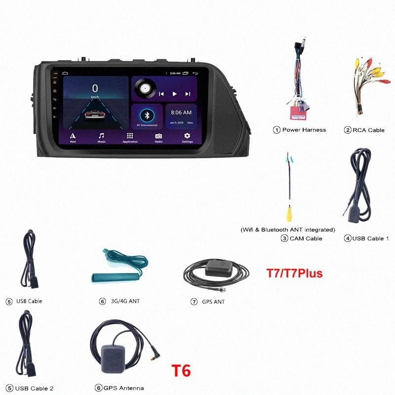 Radio Coche 2 DIN con Conexión Siri y Bluetooth para Viajar en tu Hyundai Verna 7