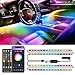 Tiras LED Coche RGB IC, 72 LEDs Luces LED APP Control Dos Líneas de Diseño a Prueba de Agua, Multi DIY Color Música Bajo el Tablero de Instrumentos Iluminación de Coches con Cargador de Coche,12V
