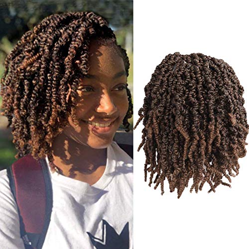 4 Packs Bomb Twists 10 Inch Synthetic Pre Twisted Crotchet Braiding Hair Extensions Ombre Crochet Braids Fluffy Twist Pre-looped Hair (T30)