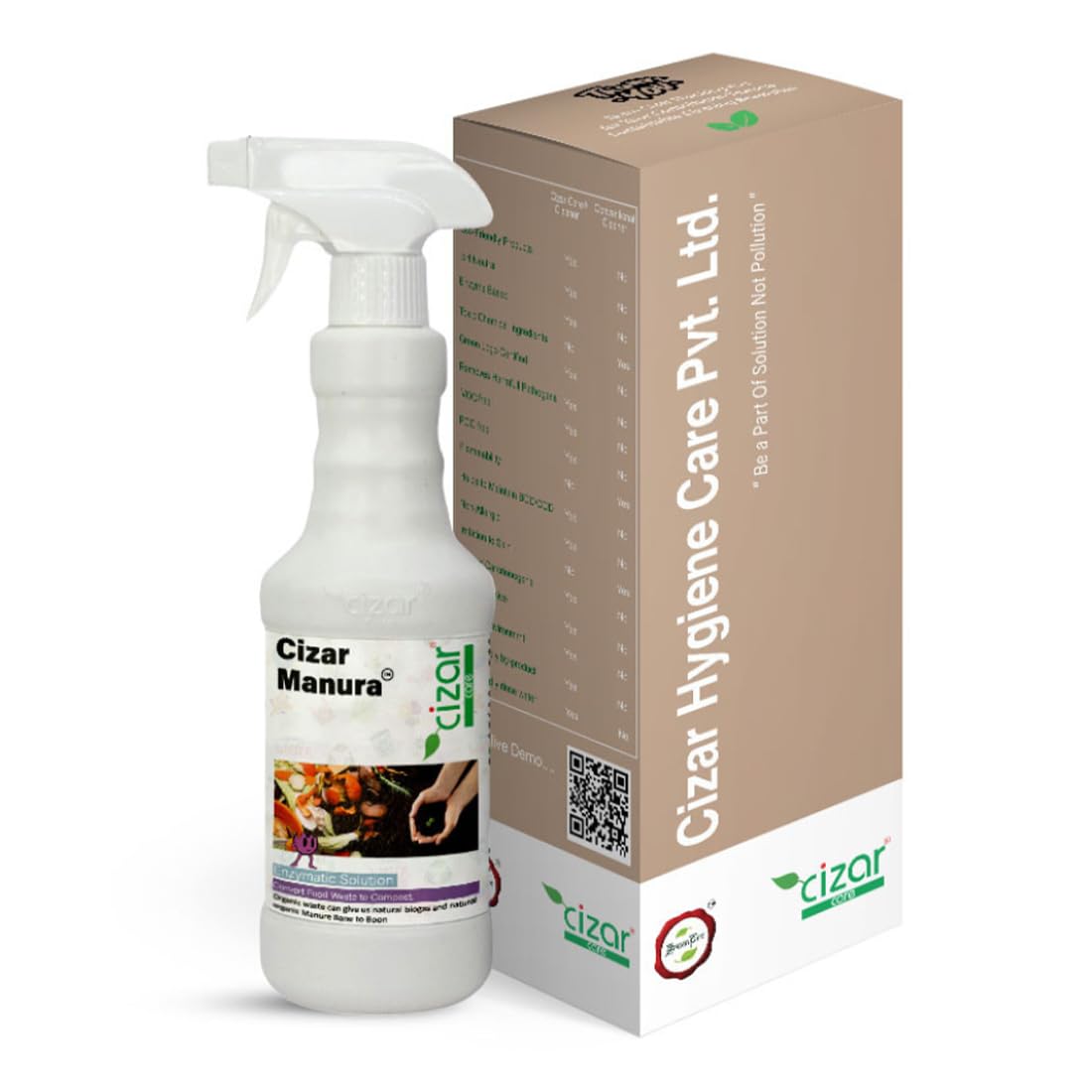 CIZAR CARE Manura | Organic Composter Liquid Spray | Turn Kitchen Waste into Organic Compost | Hassle-Free | Eco-Friendly | Non-Toxic | No Bad Smell | No Worms | Organic Waste Compost Maker - 650ml (B0CQC8B4ND) Amazon Price History, Amazon Price Tracker