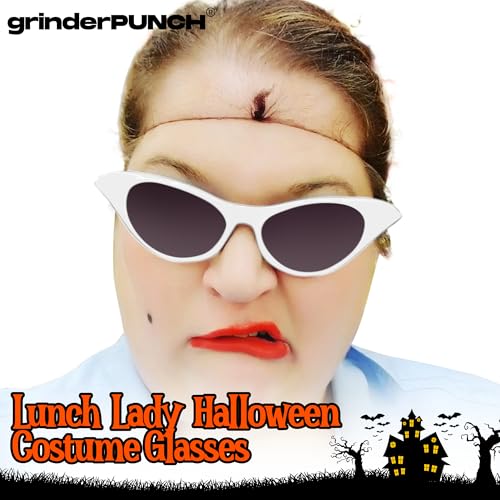 grinderPUNCH Women's Cateye Sunglasses Celebrity Style White3