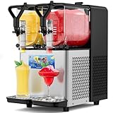 Margarita Machine, Professional Slushy Machine with LED Light, No Ice Needed, 8L 110V Slushie Maker with Auto Clean, Margarita Slush Slushy Machine for Home Commercial Use