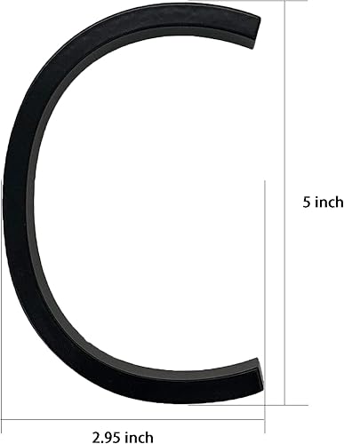 Miniatura 2 de Números de casa de 5 pulgadas, números de dirección de casa o números de buzón, números de puerta flotante de calle, aleación de zinc, negro, letra C