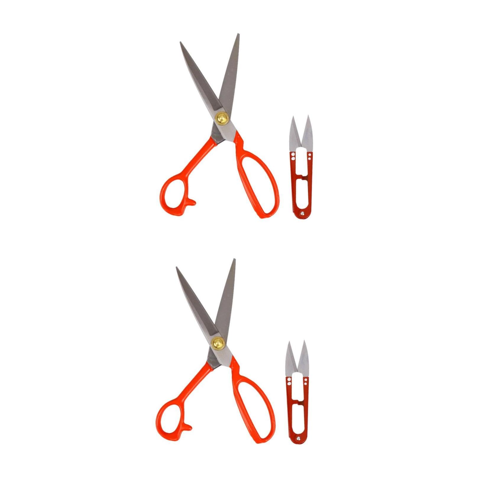 4 Stück Teiliges Scheren Manganstahl Nähschere und U Förmiger Faden und Stoffschneider Ergonomisch Sicherer Griff für Schneiderei Basteln Trimmen Zufällige Farbe