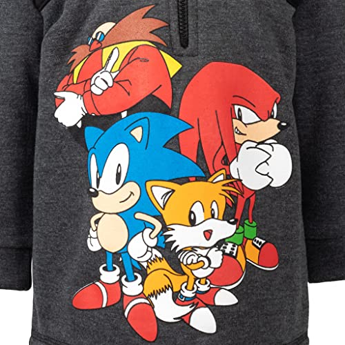 Sega Sonic The Hedgehog Toddler Boys Half-Zip Pullover Hoodie Black / Grey 5T #TOP3