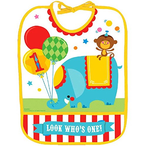 Fisher-Price Circus 1St Birthday Vinyl Baby Bib (Pack Of 1), Multicolor, 13