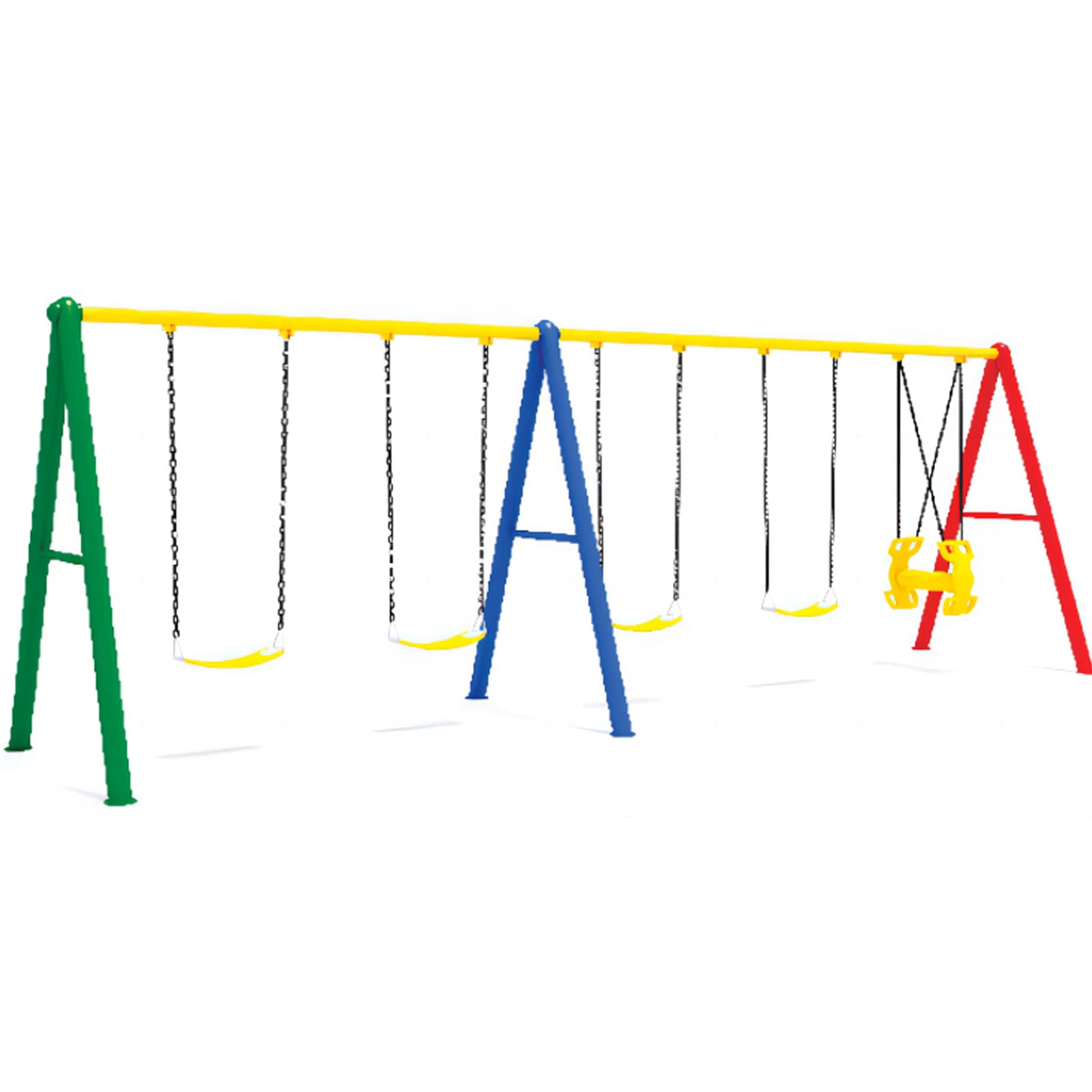 X IANGYU Outdoor Five Seater Swing Large Community Park Swing Family Courtyard Swing Combination Set For Kids Height 220CM