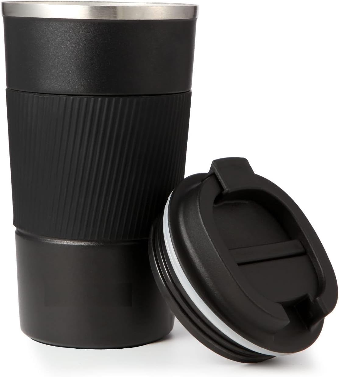 MahMir Tumbler Stainless Steel Vacuum Insulated Travel Mug Water Coffee Cup for Home Office Outdoor Works Great for Ice Drinks and Hot Beverage (510ml ,Black)