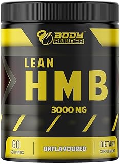 Body Builder Lean HMB 3000 MG - Vegan, PLANT BASED, Advanced Anabolic & Anti-Catabolic Formula for Muscle Recovery, Growth & Protection - (60 Servs - Unflavored Powder)