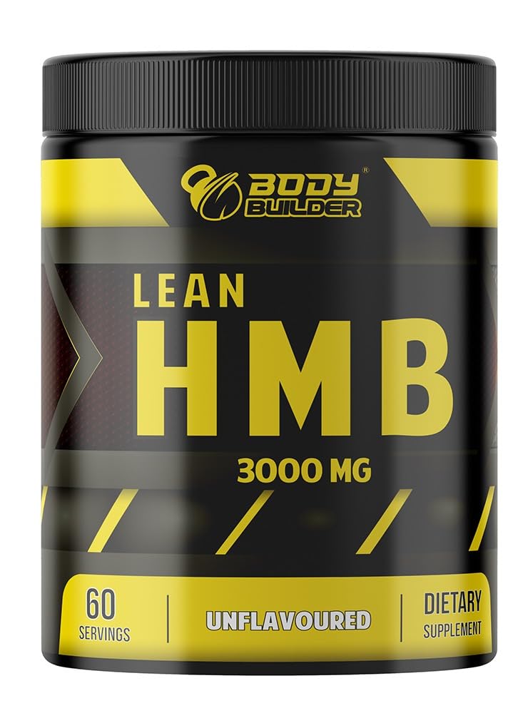 Body Builder Lean HMB 3000 MG - Vegan, PLANT BASED, Advanced Anabolic & Anti-Catabolic Formula for Muscle Recovery, Growth & Protection - (60 Servs - Unflavored Powder)