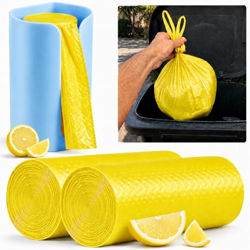 Large Adult Diaper Disposal Bags (23x18) with Wall Mount Storage Box 96 Pcs Thick Disposable Diaper Sacks Odor Lock to Reduce Embarrassment Incontinence Disposal Bags for Home & Travel Use Yellow