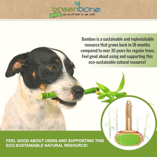 Image of Greenbone Pet Spa Massager - All-Natural Bamboo Pet Grooming Tool - Entirely Made from Sustainable Bamboo for Dogs & Cats