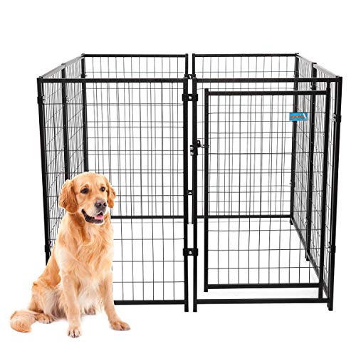 JAXPETY 47”H Large Dog Pens 8-Piece Pet Playpen Outdoor & Indoor, Heavy-Duty Metal Fence Puppy Play Crates Dog Kennels Enclosure, Black