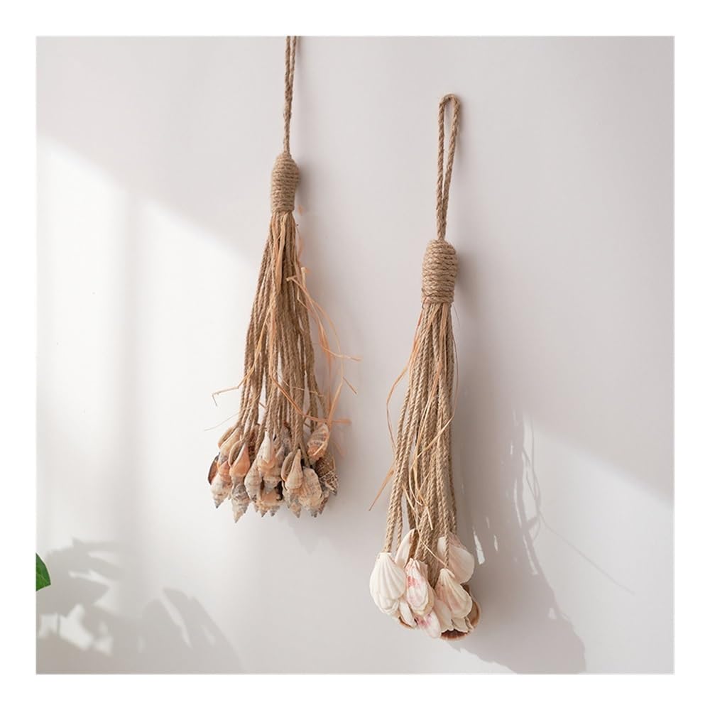 VONCYKI Hanging String Seashells String Seashells Decorative Ocean Shells Mediterranean Style Shell Crafts Decorative Rope Shells(30 seashell)