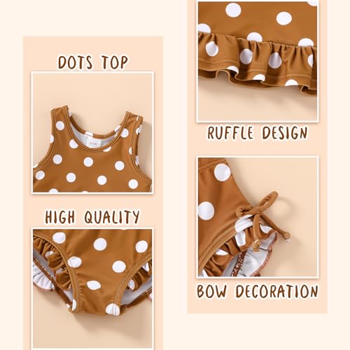 Toddler Girls Swimsuit Outfit Ruffle Floral Sleeveless Bikini Two Piece Bathing Suit for Baby Girl4