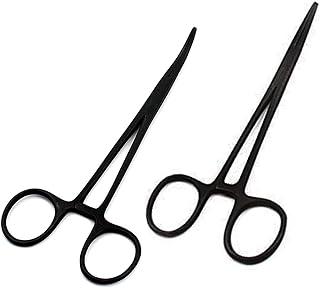 LAJA Imports Kelly Forceps Black Color Straight & Curved 5.5