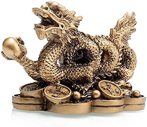 FUNSXBUG Große Chinesische Feng Shui Drachen Statue Skulptur Figuren Feng Shui Dekor Home Office Desktop Dekoration Gute Glücksgeschenke
