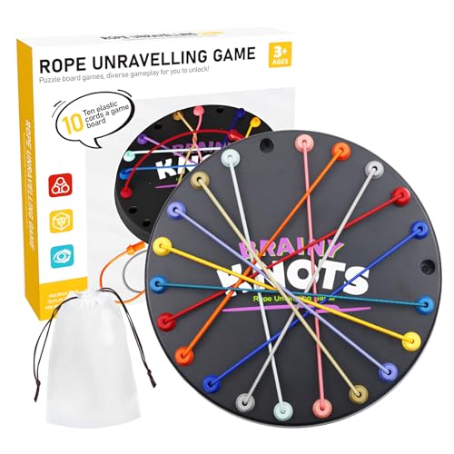 DGMI Brainy Knots Rope Untangling Strategie Brettspiel, Brainy Knots Twisted Seil Puzzlespiel, Logik Puzzle Brettspiel, Twisted Rope Puzzle-Spiel, Rope Challenge Puzzle-Spiel für Erwachsene, Kinder