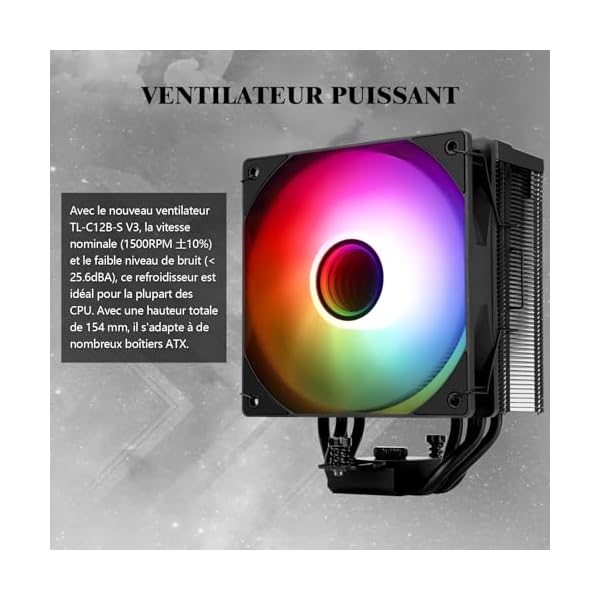 Thermalright AS120 Vision ARGB Negro Enfriador de procesador, enfriamiento del procesador de pantalla con potencia de resolución de 1,54 pulgadas, 240 x 240, para AM4/AM5 y LGA1700/1851 - Image 5