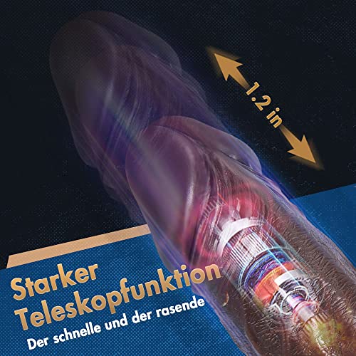 Realistische Dildos Vibrator braun für Frauen 5 Teleskop und 10 Vibrationen mit Stoßfunktion 22cm Analdildo Sexspielzeug für Frauen und Männer G-Punkt Vibration mit Starkem Saugnapf und Fernbedienung – Bild 3