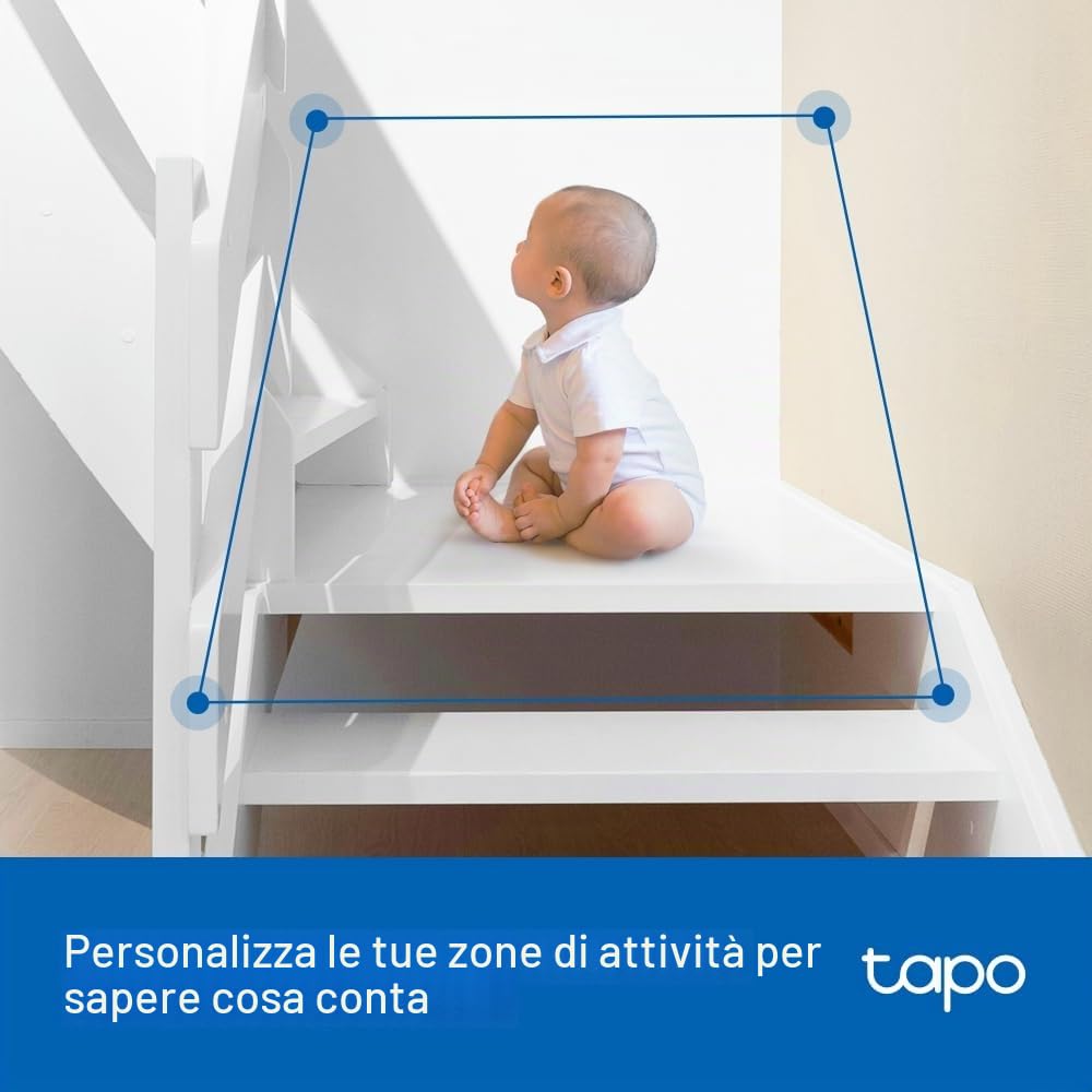 Tapo C216 2K 3MP Telecamera esterna 360 ° Pan/Tilt, Visione notturna a colori IP65, Telecamera di sicurezza WiFi esterna, Rilevamento intelligente AI, Faretti, Telecamere interne Sicurezza domestica