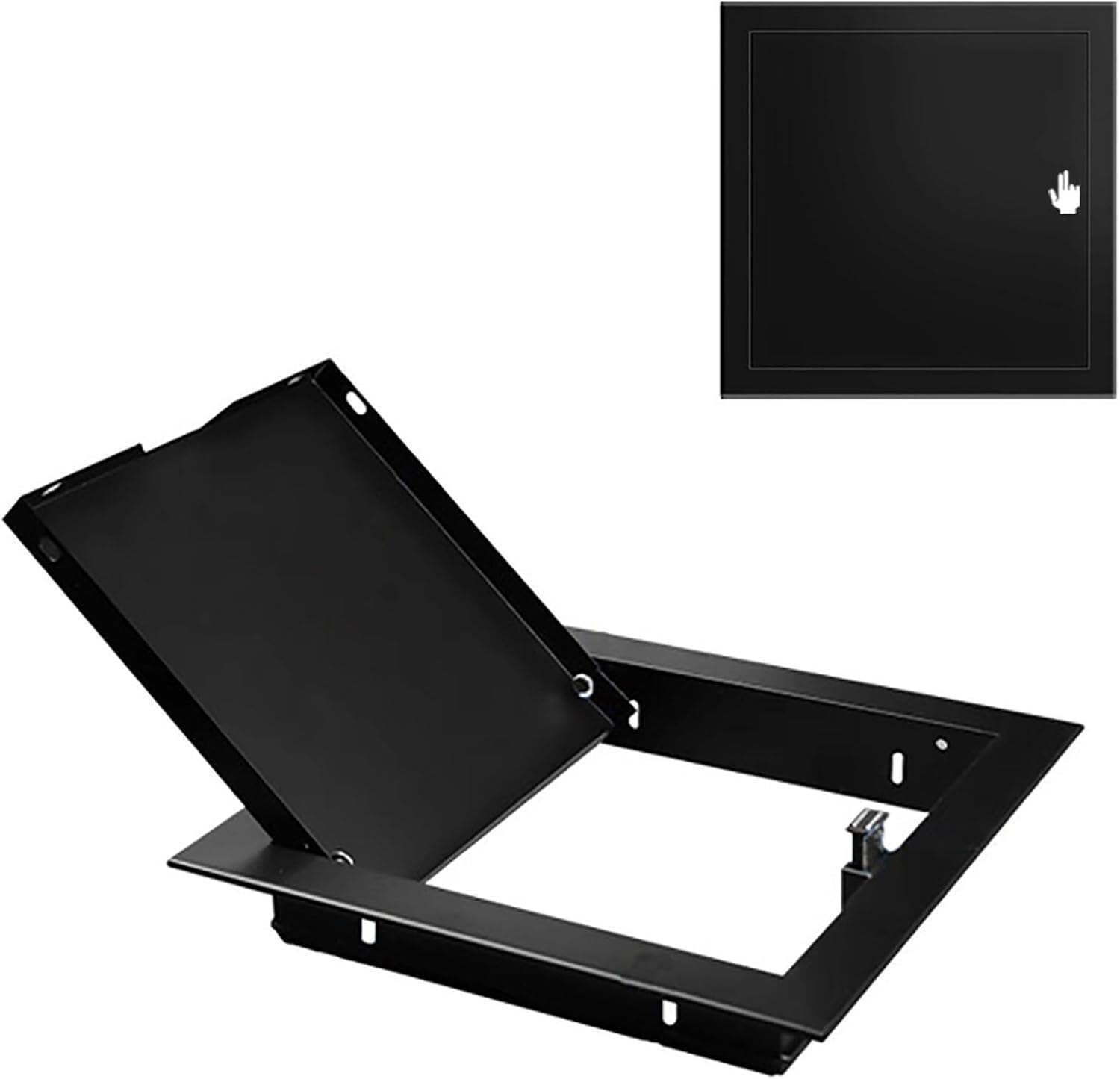 Kanduo One Color Plumbing Access Door Access Panel Black Magnetic Access Door, Galvanized Steel Access Panel Aluminum Frame(15X15cm/6X6in)