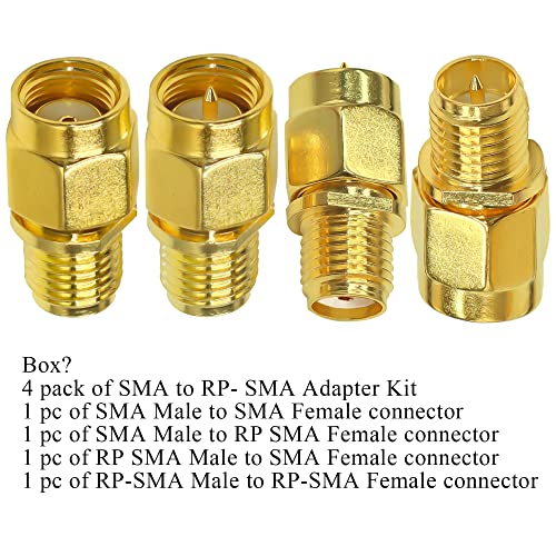 Image of TUOLNK 4PCS SMA Coax Connector Cable Gender Changers,Male /Female to RP-SMA Male /Female Coax Adapter Low Loss Coaxial Connector for Radio Antenna, Audio