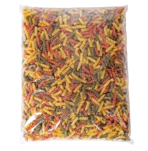 Tri-Color Rainbow Rotini Pasta 10Lb Box