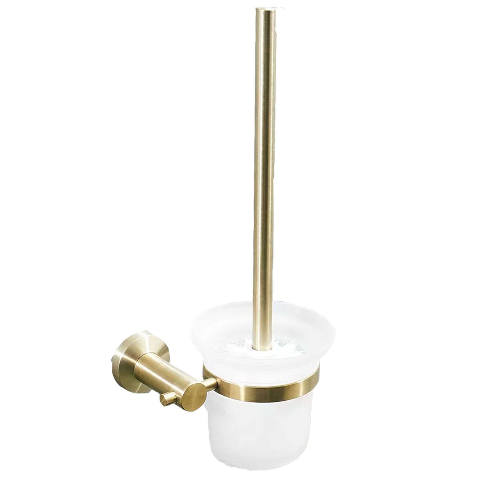 Set scopino per WC a Parete, scopino e Supporto per WC con Manico Lungo, Elegante scopino da Bagno in Argento Spazzolato e Spazzolato per Una Facile Pulizia, 36x12,5x12,5 cm