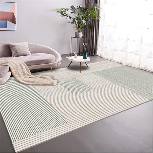 Moquette sol chambre bébé lavable, petit tapis gris vert salon 50x80 - 2