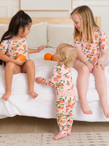 RuffleButts SoftSnooze™ Viscose from Bamboo Girls Ruffle Short Sleeve Pajama Set4