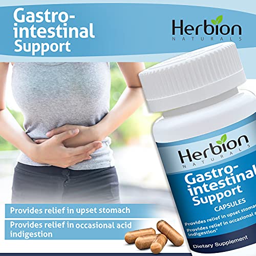 Herbion Naturals Gastro-intestinal Support Herbal Blend for Upset Stomach Relief, Gastrointestinal Health and Function, Occasional Acid Indigestion, Healthy Intestinal Flora, 60 Vegicaps - Image 5