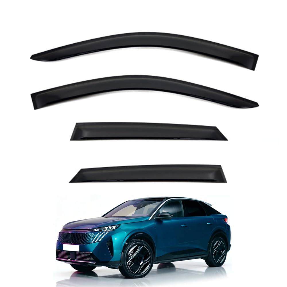 QOEMRHELT 4pc Set In-Channel Wind Deflectors, for 3008 (P64) 2024-2026 Window Visors Rain Guards Vent Visors Rain & Sun Protection,Car Accessories