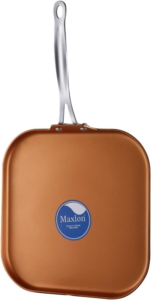 Cooksmark Copper Pan 28CM (11Inch) Nonstick Copper Ceramic Griddle Pan