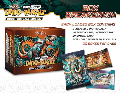 2025 Wild Card Dino-Might Football Hobby Trading Card Box (1