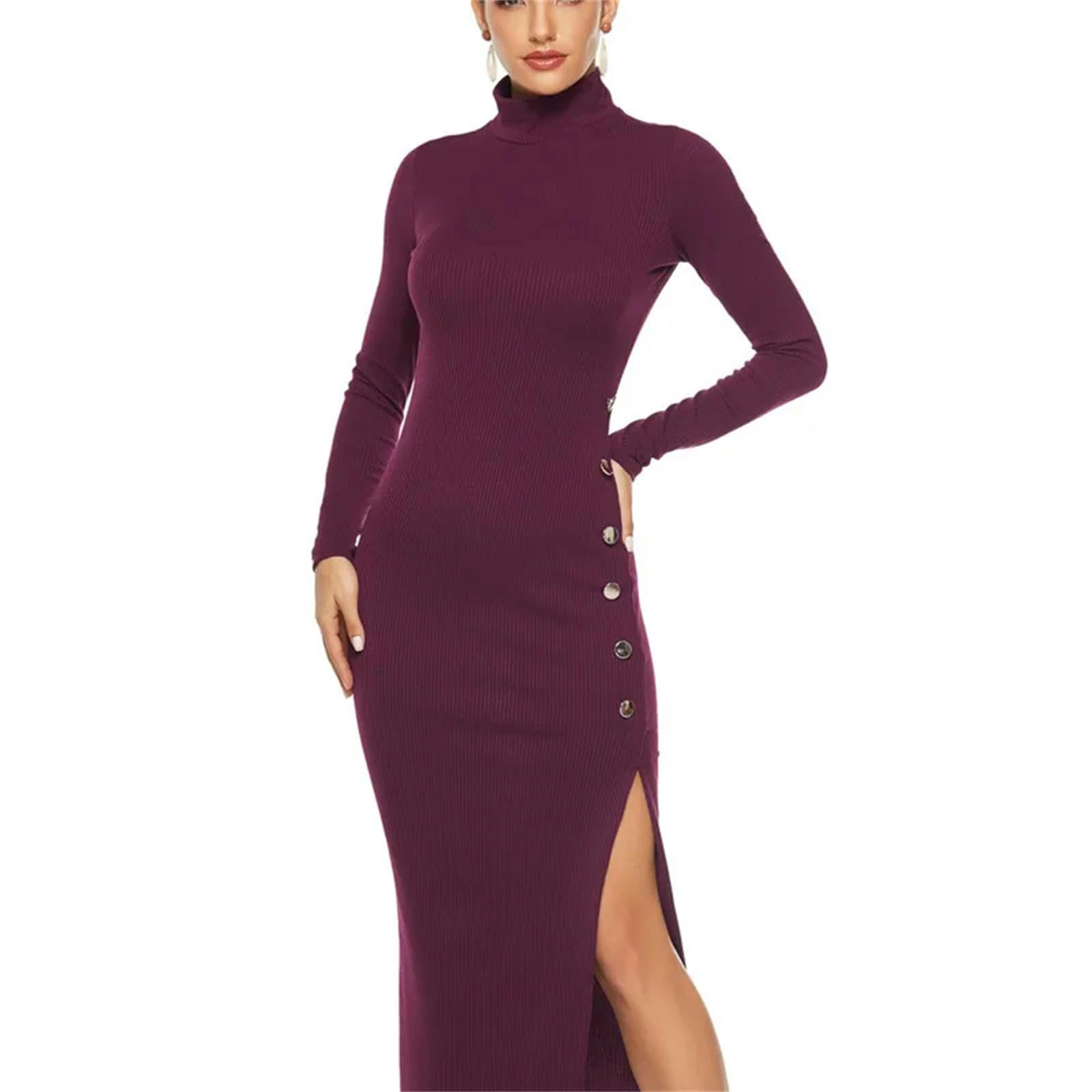 Vestito Donna Autunno Abiti di Maglione Donne Donne Dis Divini Abito Midi Abito A Maglia A Manica Lunga Femmina