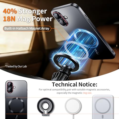 Image of for iPhone 17 Case, Heavy-Duty Slim Design Compatible with MagSafe, Strong Magnetic Shockproof Protection for Screen & Camera Cover Case for 17 Case,Black