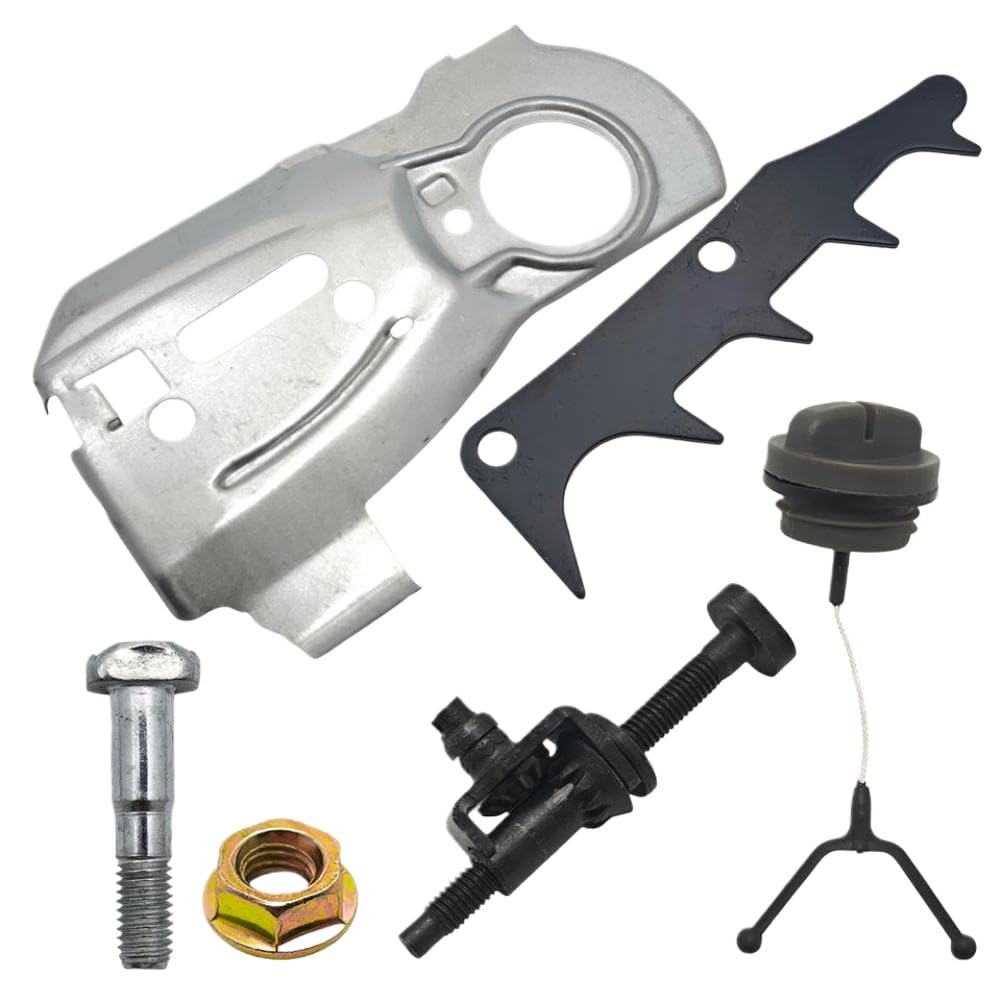 Kit de tuercas de placa guía de barra de tapa de aceite de ajustador de tensor de cadena Compatible con motosierra 350 345 340 2141 2145 2150