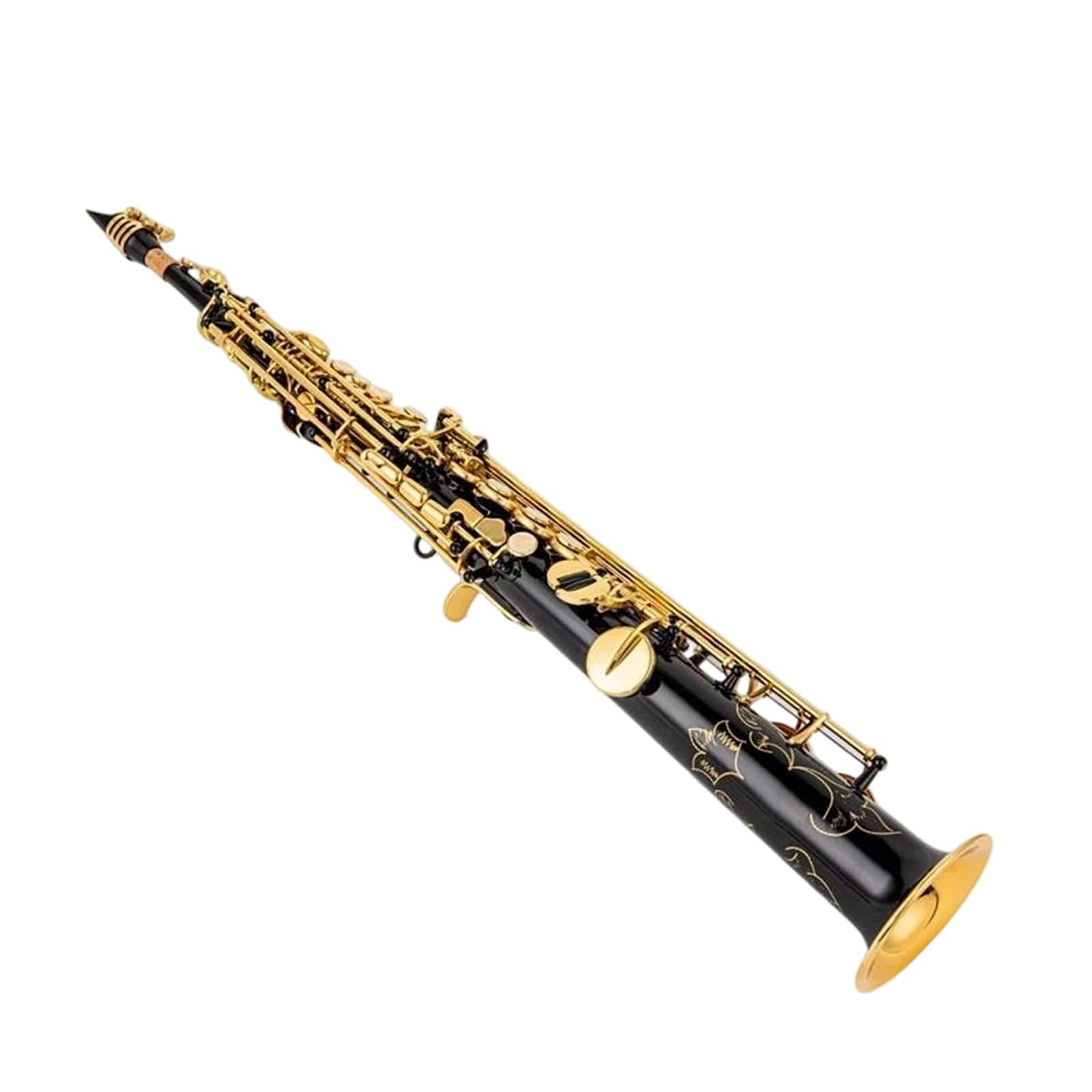 Sassofoni Per Principianti Sassofono Soprano In Si Bemolle Strumento Professionale Placcato Nero E Oro Con Due Colli Curvi(2)