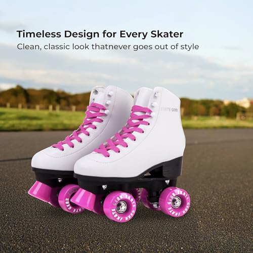 Image of Skate Gear Extra Support Quad Roller Skates for Kids and Adults (Black, Youth 1)