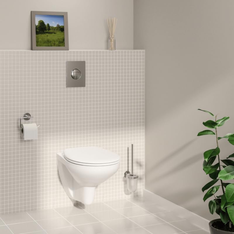 GROHE Bau Keramik - Set de inodoro de pared sin bordes con asiento de