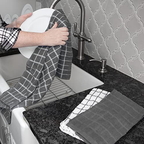 Ritz Premium Kitchen Towel Highly Absorbent, Super Soft, Long-Lasting, 100% Cotton Terry Dish Towels, Hand Towels, Tea Towels, Bar Towels, 3-Pack, 25"x15", Grey - Image 5
