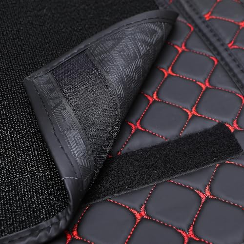 Image of CARNEST 7D Car Floor Mats Only Compatible with Accent All Model, Set of 3 Pcs, 100% Waterproof & Washable Luxury 7D Car Foot Mats, Blk /Red