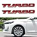 TOMALL 2 Piezas 3D Metal Premium Turbo para Guardabarros Trasero de Coche para Todos los Coches Aleación de Zinc Modificado Turbo Emblema Modificado Coche Decoración Pegatinas (Rojo)