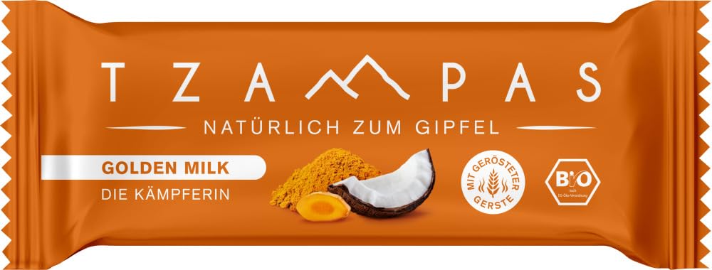 TZAMPAS Energieriegel Golden Milk - Die Kämpferin. Natürlich zum Gipfel. 18 x 40 g